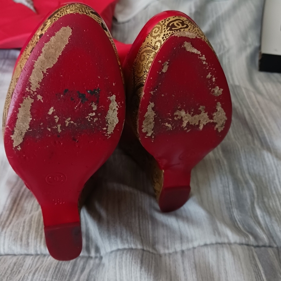 CHANEL PARIS MOSCOU Red Thigh High Boots - Picture 8 of 11